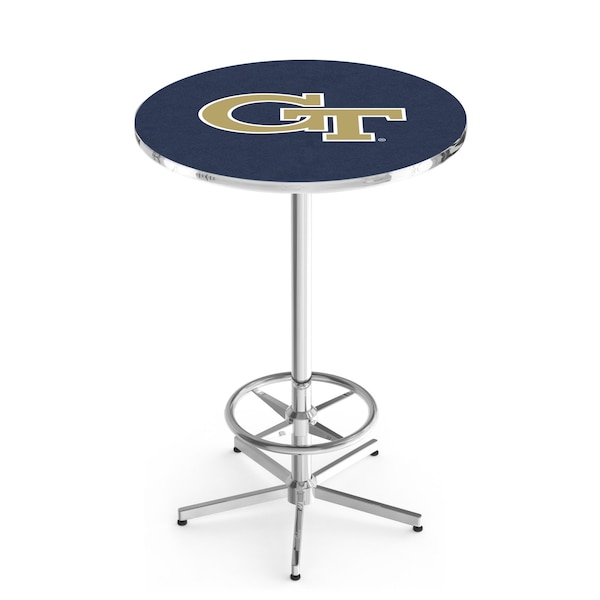 Holland Bar Stool Co 42" Chrome Georgia Tech Pub Table L216C4228GATech - main